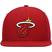Casquette Snapback rouge Miami Heat Ground 2.0 Mitchell & Ness pour hommes
