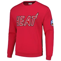 Men's Mitchell & Ness Red Miami Heat Hardwood Classics There and Back Pullover Sweatshirt
