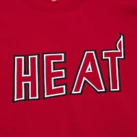 Men's Mitchell & Ness Red Miami Heat Hardwood Classics There and Back Pullover Sweatshirt