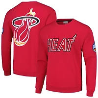 Men's Mitchell & Ness Red Miami Heat Hardwood Classics There and Back Pullover Sweatshirt