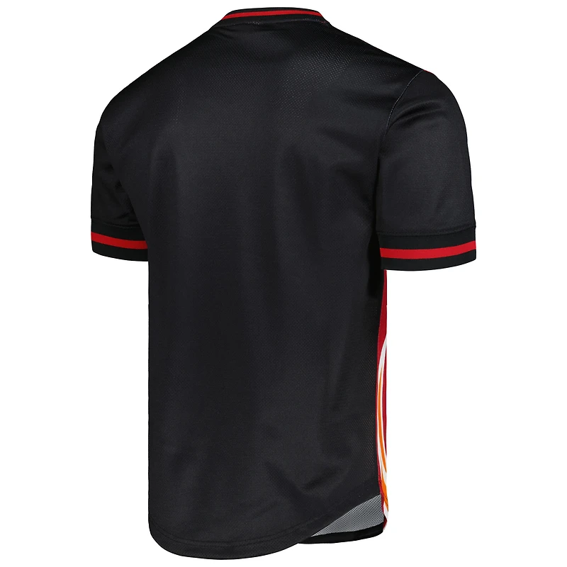 T-shirt à col en V maille Jumbotron 3.0 Miami Heat rouge Mitchell & Ness pour homme