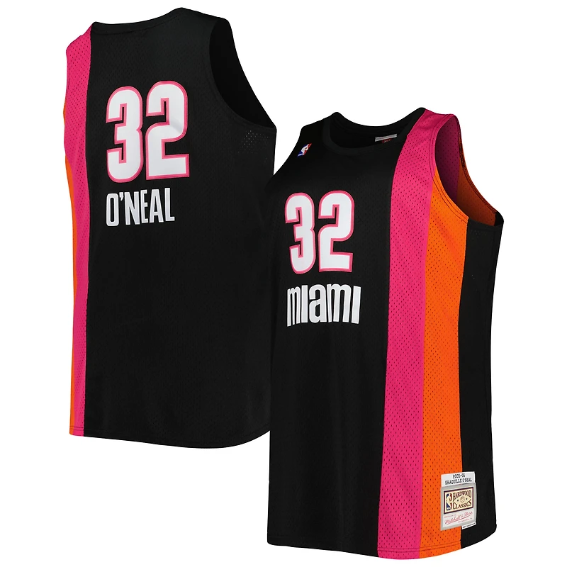 Maillot Homme Mitchell & Ness Shaquille O'Neal Noir Miami Heat Big Tall Hardwood Classics 2005/06 Swingman
