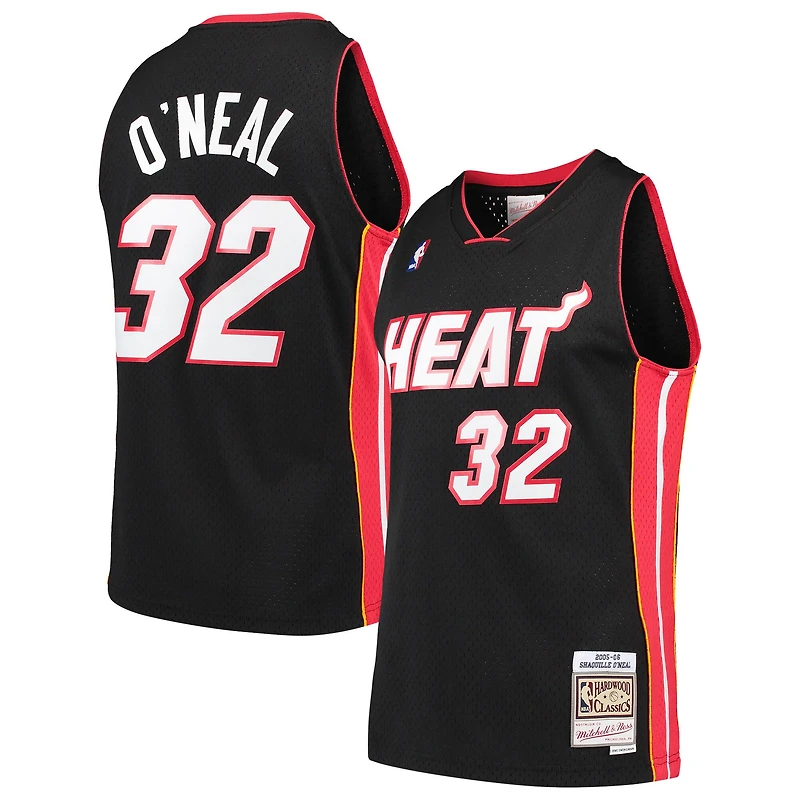 Maillot Swingman Mitchell & Ness Shaquille O'Neal noir Miami Heat Hardwood Classics pour hommes