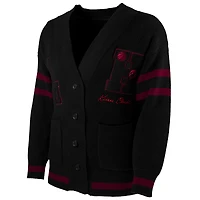 Men's NBA x Keiser Clark Black/Red Miami Heat No Caller ID Button-Up Cardigan