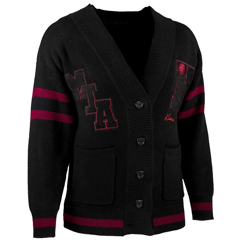 Men's NBA x Keiser Clark Black/Red Miami Heat No Caller ID Button-Up Cardigan