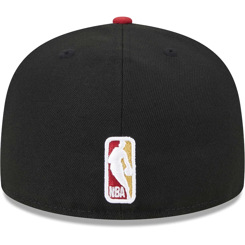 Men's New Era Black/Red Miami Heat Gameday Gold Pop Stars 59FIFTY Fitted Hat