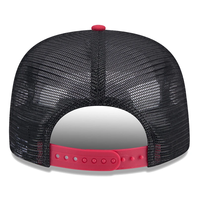 Casquette Snapback Miami Heat Throwback Team Arch Golfer New Era pour hommes, noir/rouge