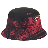 Men's New Era  Black/Red Miami Heat Tip-Off Bucket Hat