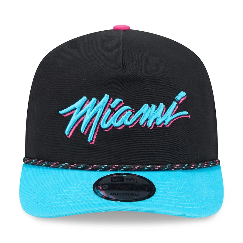 Casquette ajustable New Era Miami Heat City Edition 19TWENTY noire et turquoise pour homme