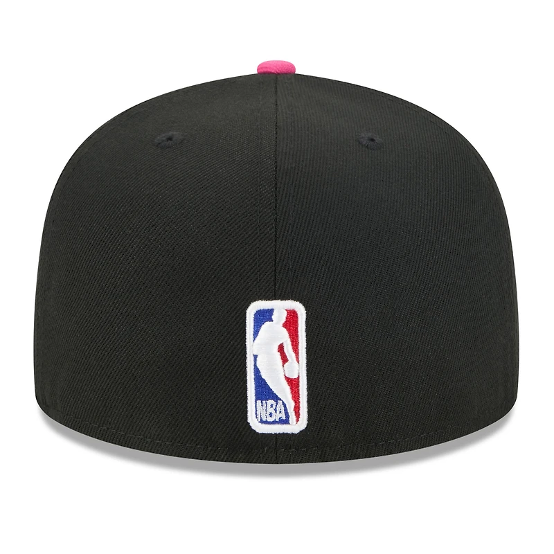 Men's New Era Black/Turquoise Miami Heat 2025/26 City Edition 59FIFTY Fitted Hat