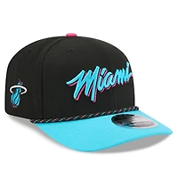 Casquette ajustable New Era Miami Heat City Edition 2025/26 9SEVENTY noire et turquoise pour homme