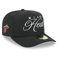 Casquette ajustée A-Frame 59FIFTY noire New Era pour homme, Miami Heat, draft NBA 2025