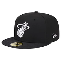 Casquette ajustée 59FIFTY en nylon balistique Active Miami Heat noire New Era pour homme