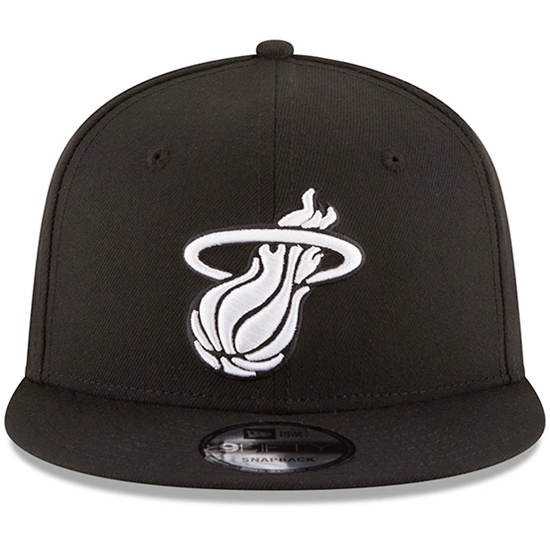 Casquette New Era 9FIFTY ajustable à logo Miami Heat noir et blanc pour homme