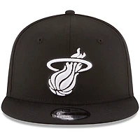 Casquette New Era 9FIFTY ajustable à logo Miami Heat noir et blanc pour homme