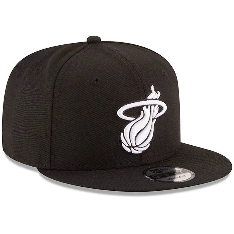 Casquette New Era 9FIFTY ajustable à logo Miami Heat noir et blanc pour homme