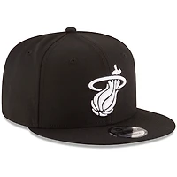 Casquette New Era 9FIFTY ajustable à logo Miami Heat noir et blanc pour homme