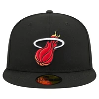 Casquette ajustée New Era 59FIFTY pour homme, logo Miami Heat Core noir