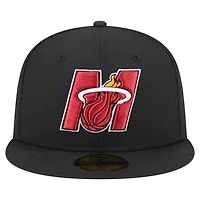 Men's New Era  Black Miami Heat Deceptor 59FIFTY Fitted Hat