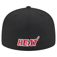 Men's New Era  Black Miami Heat Deceptor 59FIFTY Fitted Hat