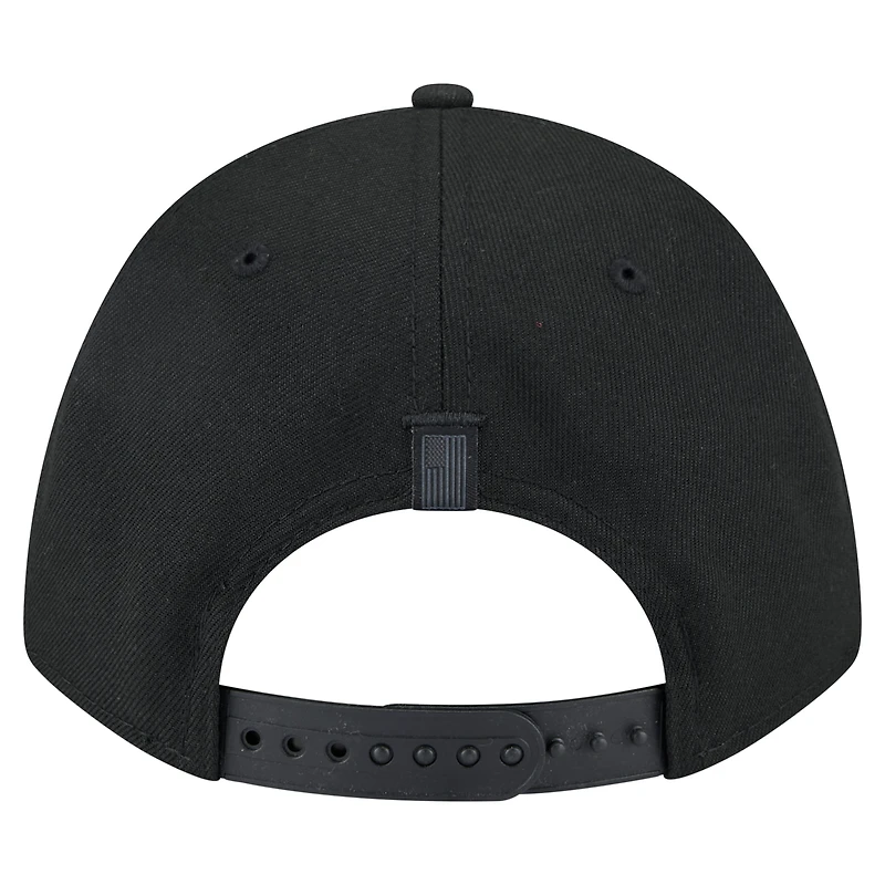 Casquette ajustable A-Frame 9FORTY noire pour homme avec drapeau du jour de match des Miami Heat de New Era