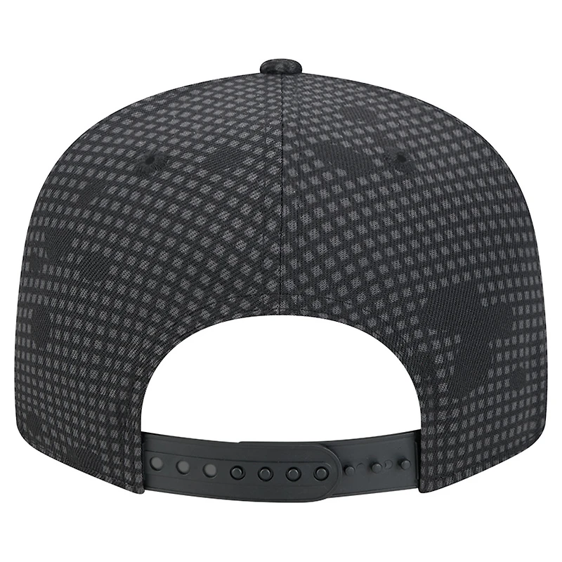 Men's New Era Black Miami Heat Midnight Ink Pop Outline 9FIFTY Snapback Hat