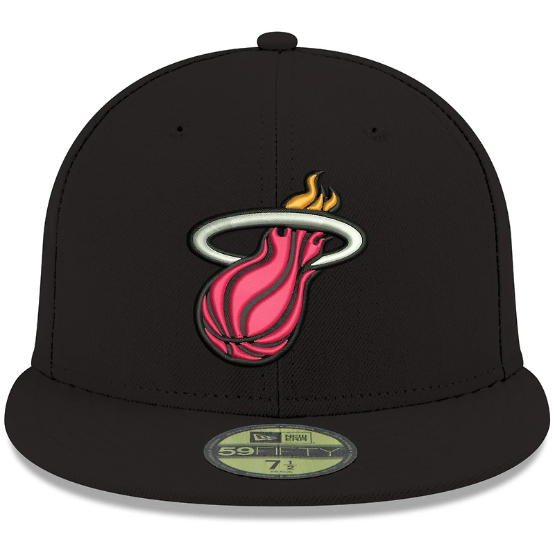 Casquette ajustée 59FIFTY pour homme, couleur noire de l'équipe Miami Heat, New Era