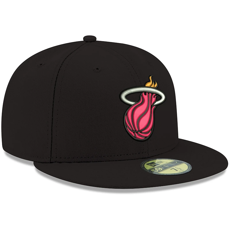 Casquette ajustée 59FIFTY pour homme, couleur noire de l'équipe Miami Heat, New Era