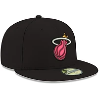 Casquette ajustée 59FIFTY pour homme, couleur noire de l'équipe Miami Heat, New Era