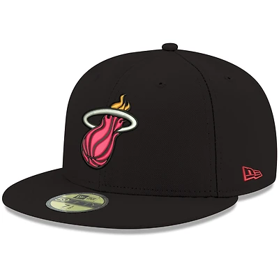 Casquette ajustée 59FIFTY pour homme, couleur noire de l'équipe Miami Heat, New Era