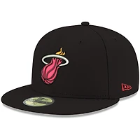 Casquette ajustée 59FIFTY pour homme, couleur noire de l'équipe Miami Heat, New Era