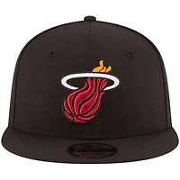 Men's New Era Black Miami Heat Official Team Color 9FIFTY Snapback Hat