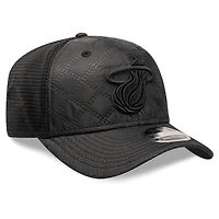 Casquette ajustable en nylon matelassé noir Miami Heat 9SEVENTY de New Era pour homme
