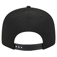 Men's New Era Black Miami Heat Script Side Patch 9FIFTY Snapback Hat