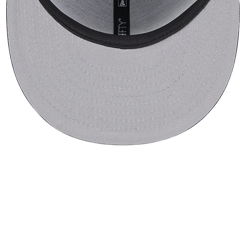 Men's New Era Black Miami Heat Script Side Patch 9FIFTY Snapback Hat