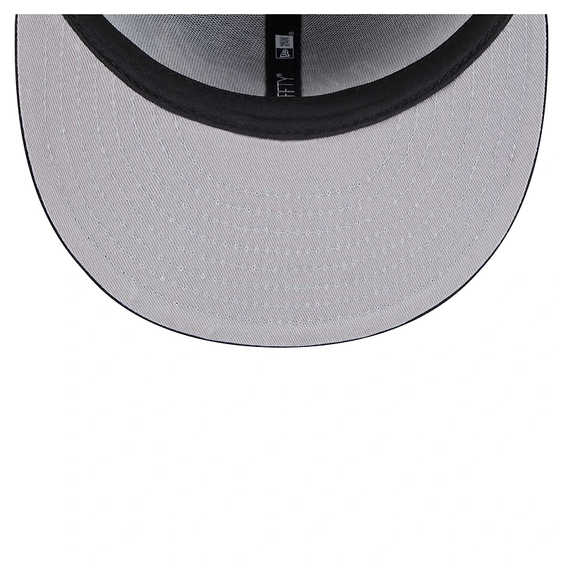 Men's New Era Black Miami Heat Sport Night Script Sided 59FIFTY Fitted Hat
