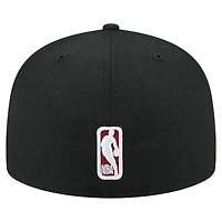Men's New Era Black Miami Heat State Stitch 59FIFTY Fitted Hat