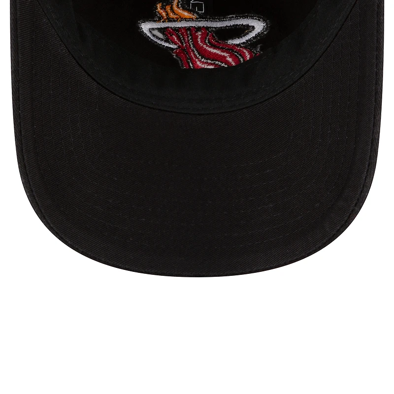 Casquette réglable noire Miami Heat Team 2.0 9TWENTY New Era pour hommes