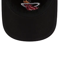 Casquette réglable noire Miami Heat Team 2.0 9TWENTY New Era pour hommes