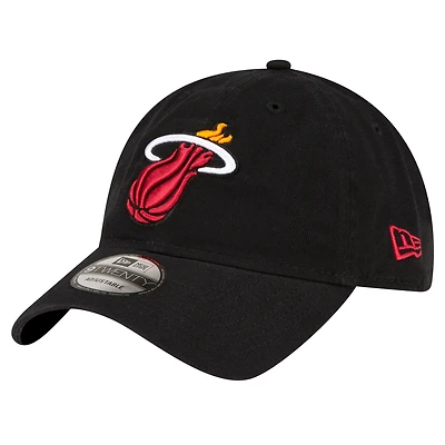 Casquette réglable noire Miami Heat Team 2.0 9TWENTY New Era pour hommes