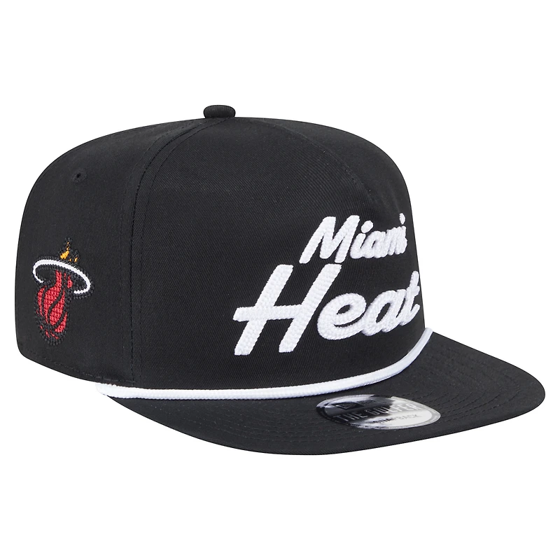 Casquette snapback noire Miami Heat pour homme New Era