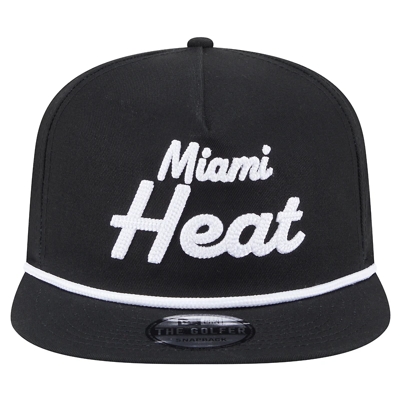 Casquette snapback noire Miami Heat pour homme New Era