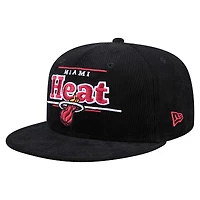 Casquette snapback 9FIFTY en velours côtelé noir Miami Heat de New Era pour homme