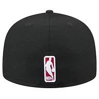 Men's New Era Black Miami Heat Throwback Pennant 59FIFTY Fitted Hat