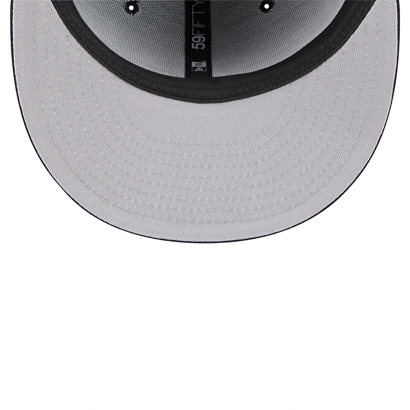 Men's New Era Black Miami Heat Throwback Pennant 59FIFTY Fitted Hat