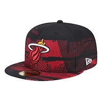 Men's New Era Black Miami Heat Tip-Off 59FIFTY Fitted Hat