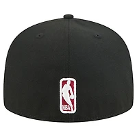 Men's New Era  Black Miami Heat Tri-Hit 59Fifty Fitted Hat