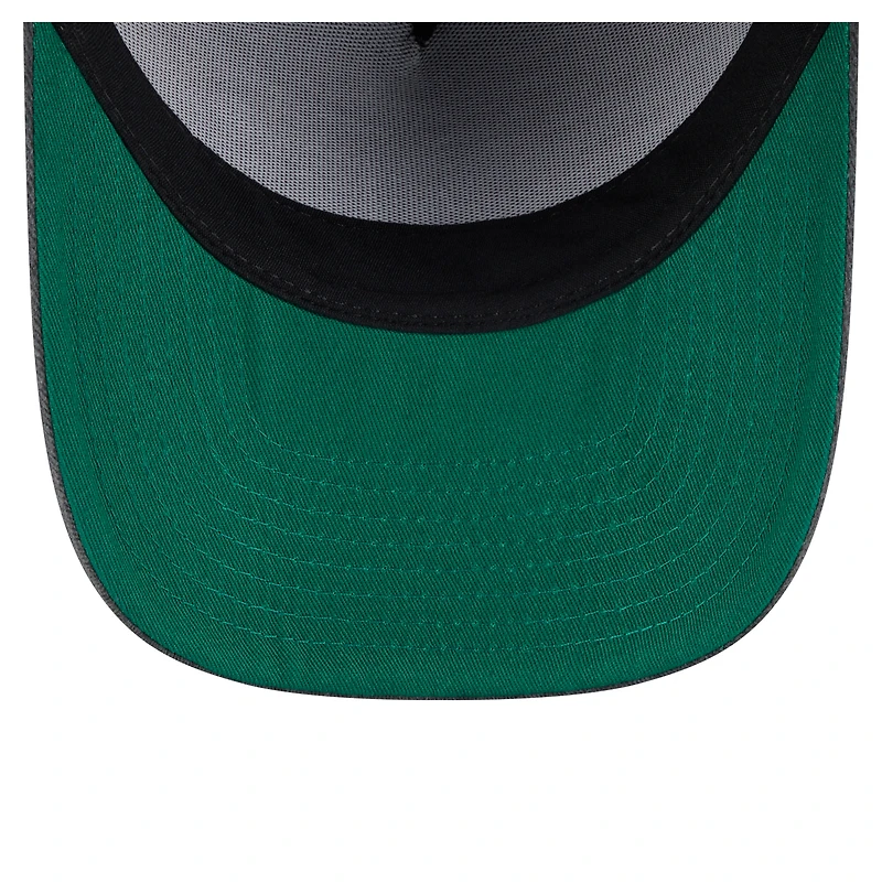 Men's New Era  Charcoal Miami Heat Throwback Washed Pre-Curved 9FIFTY Snapback Hat