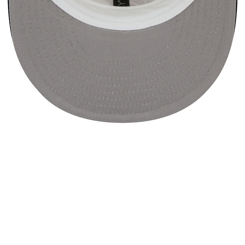 Men's New Era Cream/Black Miami Heat Piping 2-Tone 59FIFTY Fitted Hat