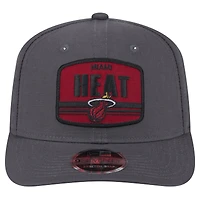 Men's New Era Graphite Miami Heat Team Elevated Patch 9SEVENTY Adjustable Hat
